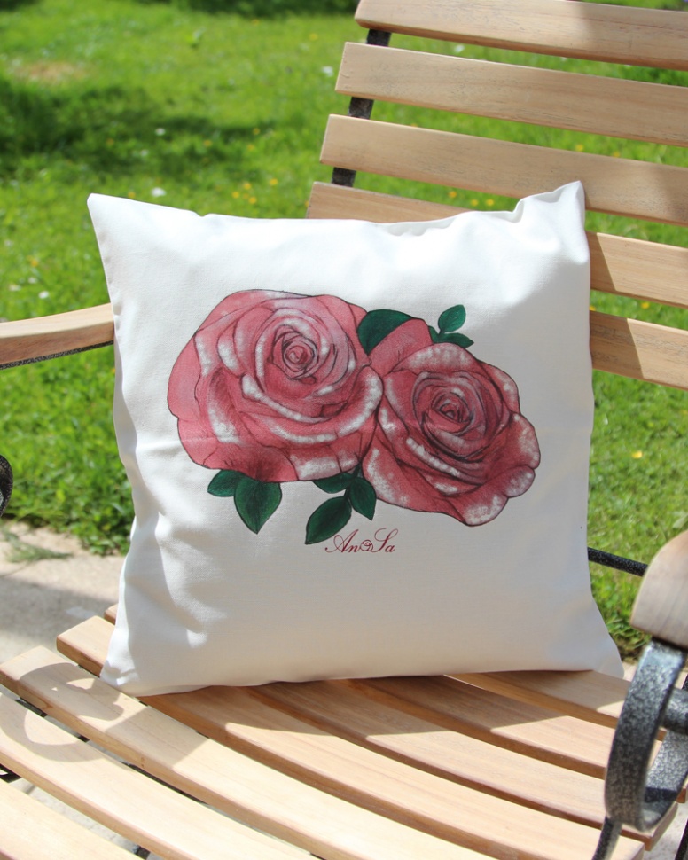 Rosenmotiv Kissenhülle