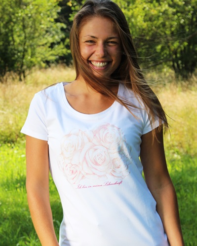 T-Shirt mit Rosenmotiv